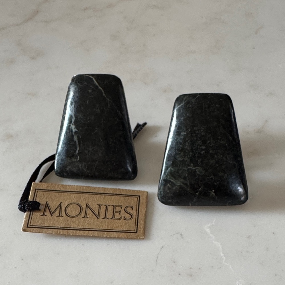 Monies Dark Stone Clip On Earrings